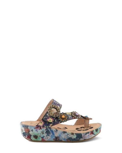 Spring Step White Blissbloom Platform Wedge Flip Flop