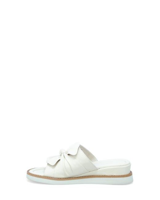 Miz Mooz White Evy Platform Wedge Slide Sandal