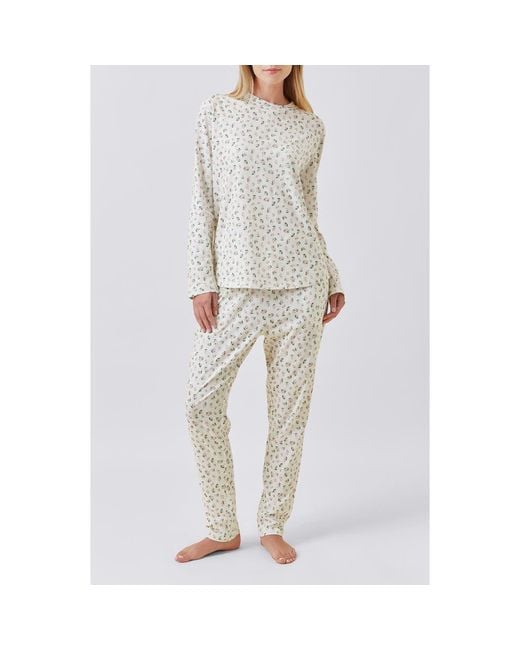 Papinelle Women's Gray Rosebud Organic Cotton Pajamas