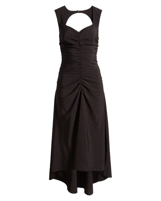 Chelsea28 Black Ruched High-low Midi Dress