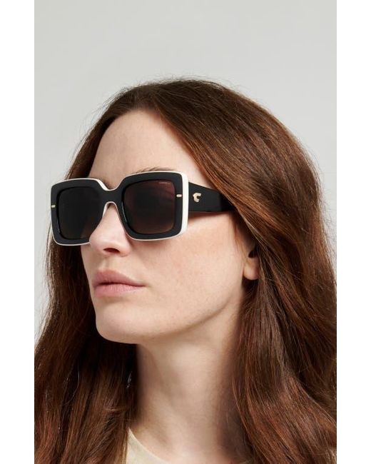 Carrera Black 53Mm Rectangular Sunglasses