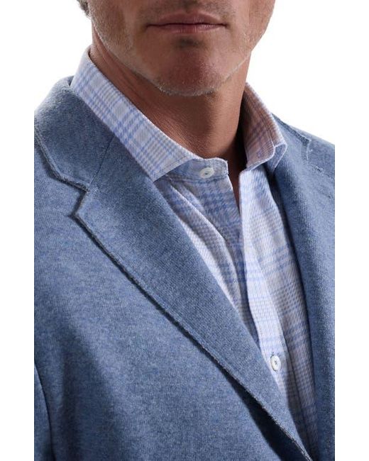 Bugatchi Blue Wool Blend Laser Cut Blazer for men