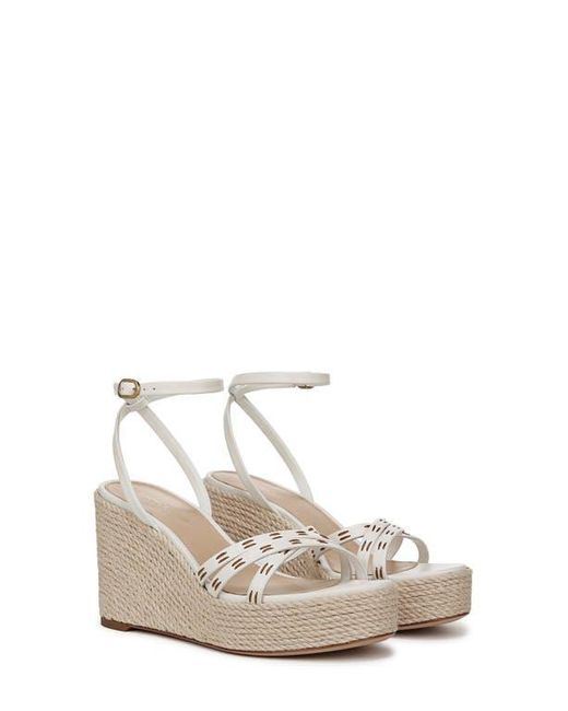 Veronica Beard White Philene Platform Wedge Sandal