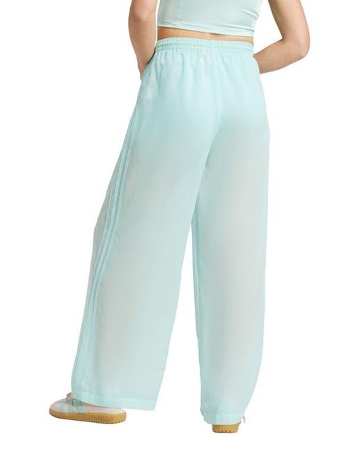 Adidas Originals Blue 3-Stripes Sheer Wide Leg Track Pants