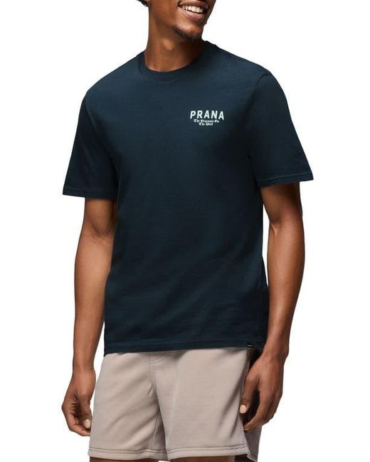 Prana Blue Past & Present Organic Cotton Graphic T-Shirt for men