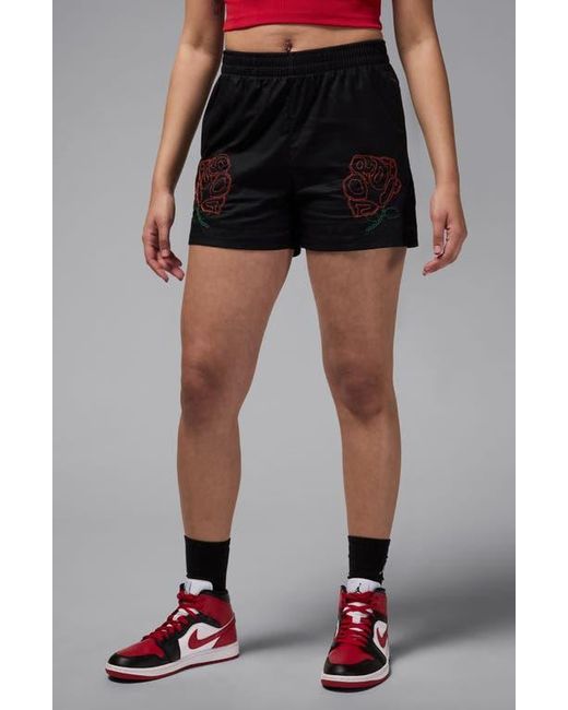 Nike Black Rose Embroidered Cotton Shorts