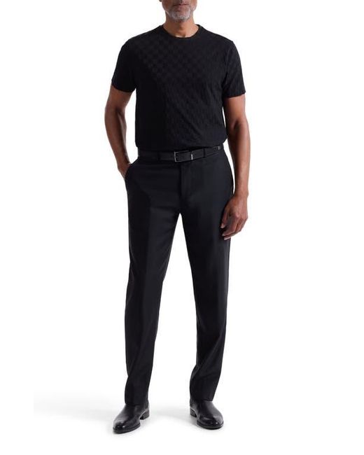 Bugatchi Black Geo Textured Cotton T-Shirt for men