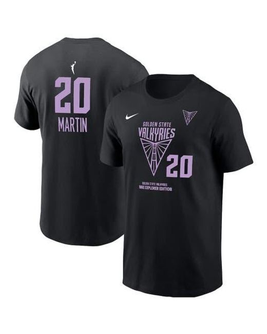 Nike Black Kate Martin Golden State Valkyries Explorer Edition Name & Number T-Shirt for men