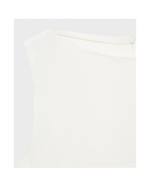 Mango White Sleeveless Peplum Top