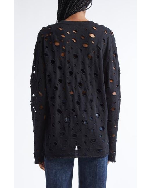 R13 Brown Ripped Merio Wool Boyfrined Cardigan