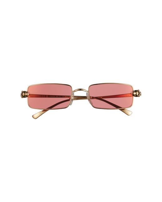 Cartier Red 51mm Rectangular Sunglasses