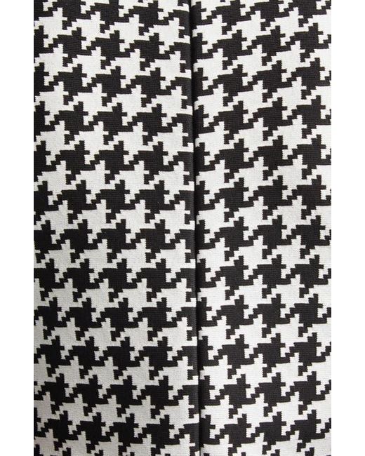 Alexander McQueen Black Houndstooth Check Fit & Flare Minidress