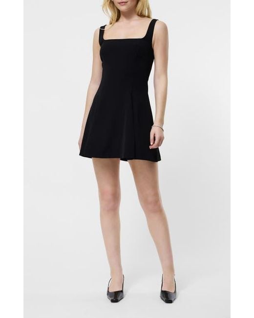 French Connection Black Sleeveless Square Neck Minidress