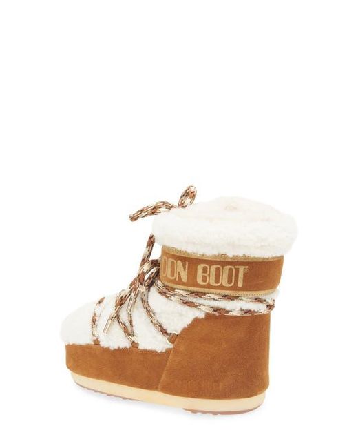 Moon Boot Icon Low Genuine Shearling Boot in White | Lyst