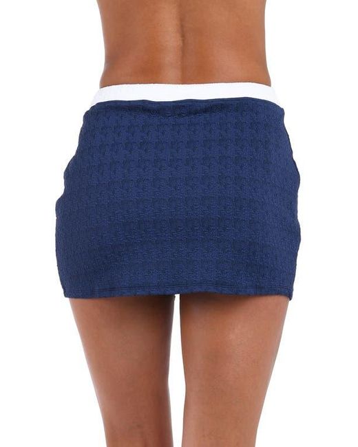 L'Agence Blue Coco Colorblock High Waist Cover-Up Skirt