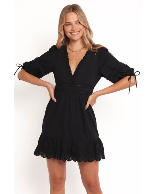 Petal & Pup Black Estella Lace Trim Minidress