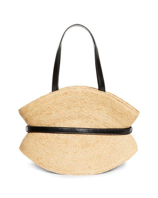 Balmain Black Medium Shuffle Raffia Tote