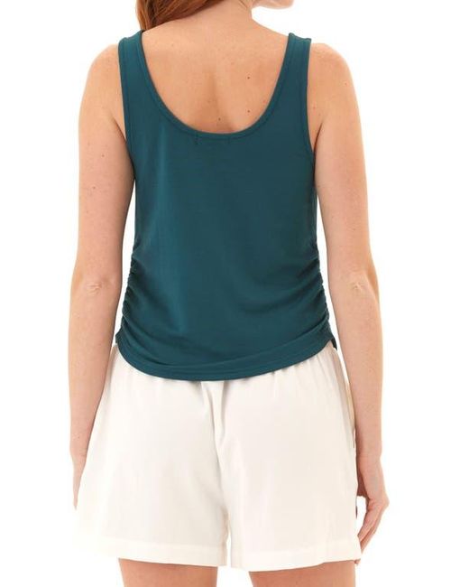 Threads For Thought Blue Juliette Ruched Terry Tank