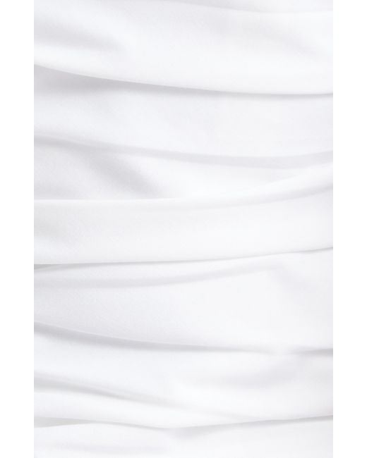 Area White Star Cutout Cotton Blend Poplin Minidress