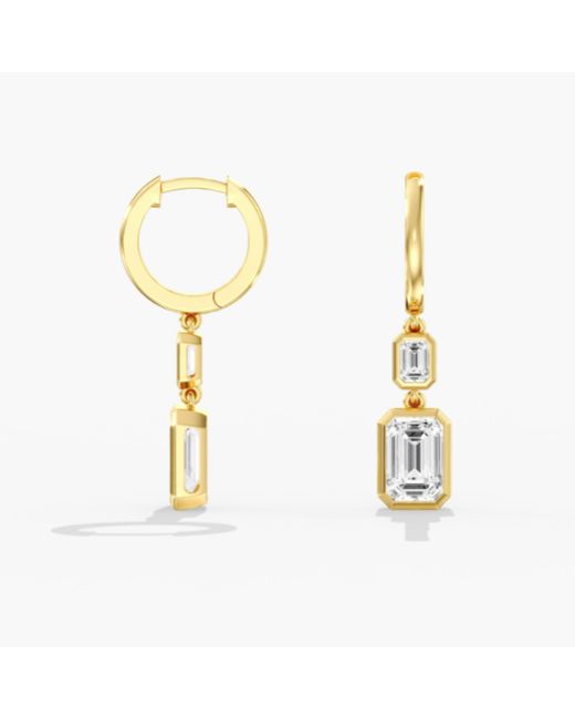 Everlee Metallic Emerald Bezel Lab Diamond Drop