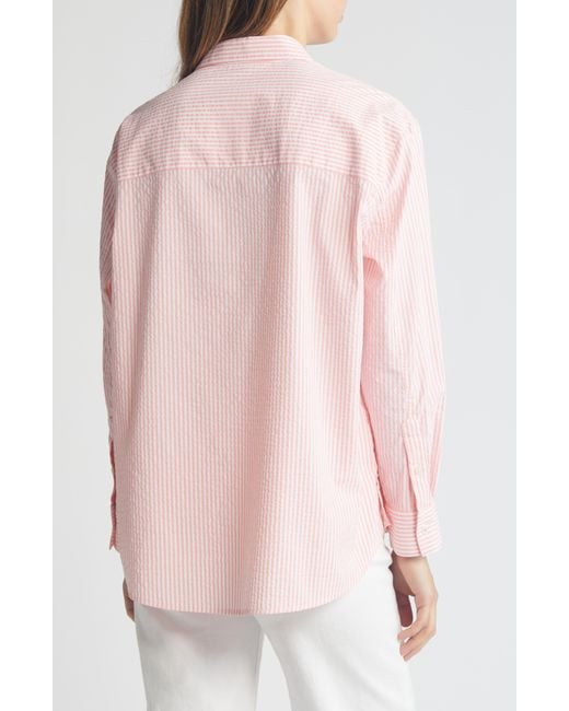 Vineyard Vines Pink Harbor Stripe Seersucker Button-up Shirt
