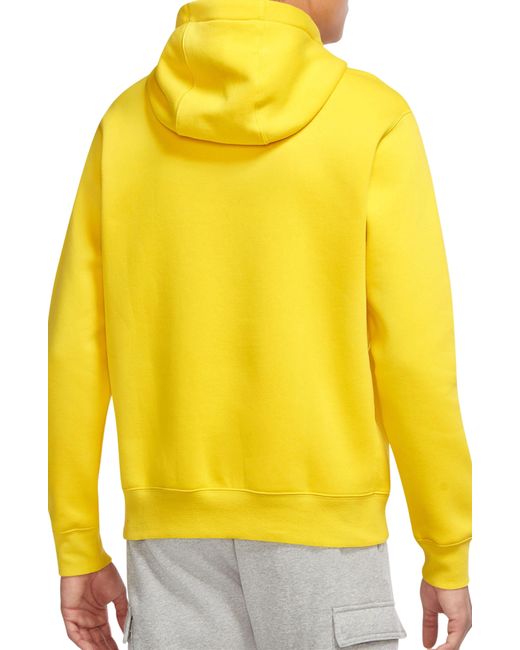 Nike Yellow Sportswear Club Hoodie for men