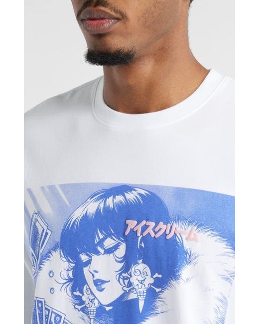 ICECREAM Blue Count Em Long Sleeve Cotton Graphic T-Shirt for men