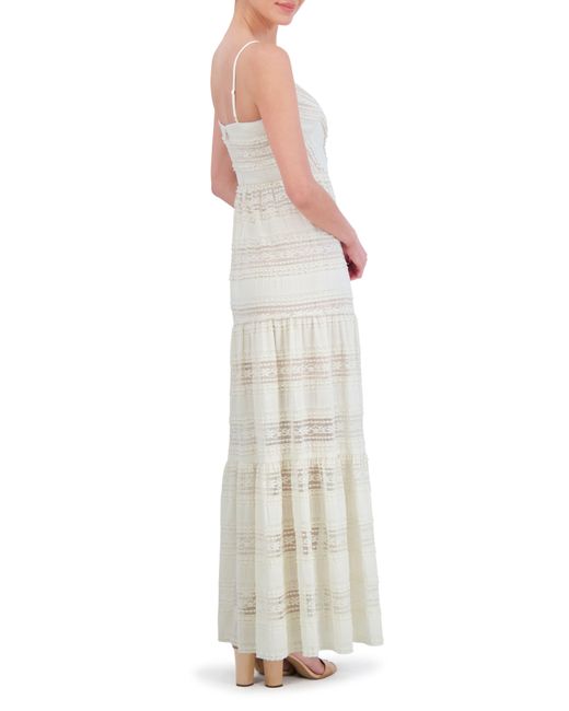 Eliza J White Lace Inset Detail Maxi Dress