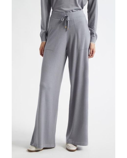 Eleventy Gray Wool Knit Drawstring Pants