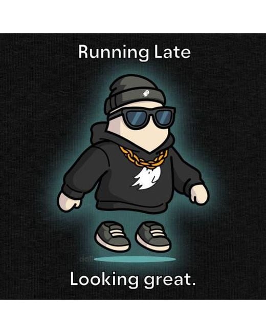 Alix Black Running Late Tee for men