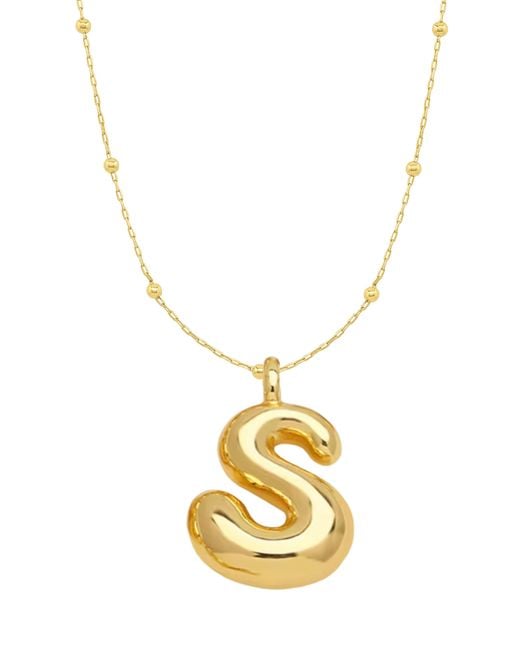 Emma Rae Metallic 14K Plated Bubble Initial Pendant Necklace
