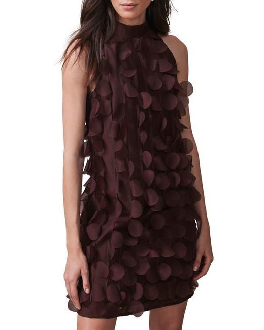 Mint Velvet Applique Mini Shift Dress in Brown | Lyst
