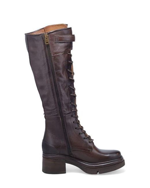 A.s.98 Black Edison Lace-Up Knee High Boot