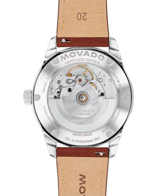 Movado Green Calendoplan Leather Strap Watch, 40Mm for men