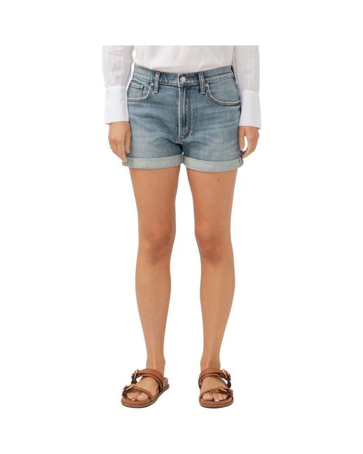 Silver Jeans Co. Blue High Waist Relaxed Denim Boyfriend Shorts