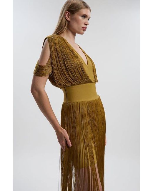 knit long sleeve midi dress Womens Cashmere Wrap Dress Ribbed Knit Long Sleeve V Neck Midi Dresses main image 1