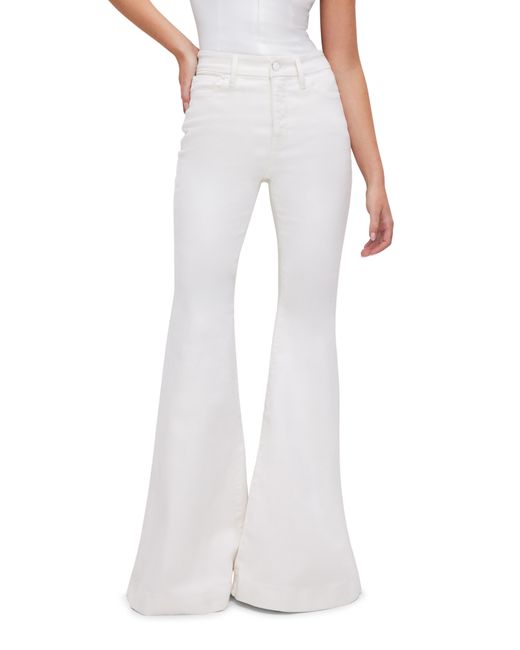 GOOD AMERICAN White Good Waist Super Flare Jeans