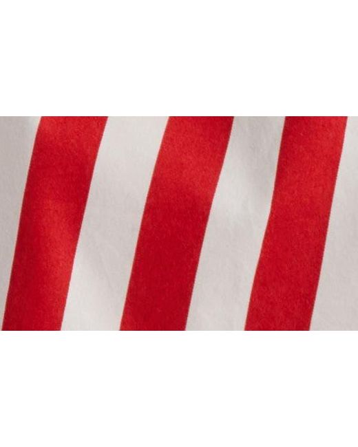 Faithfull The Brand Red Isole Stripe Long Sleeve Cotton Romper