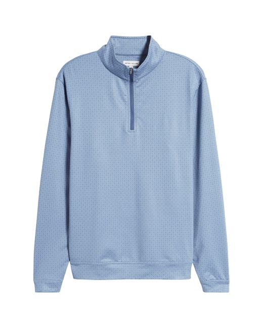 Peter Millar Blue Crown Crafted Perth Skull In One Performance Quarter Zip Pullover for men