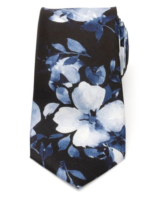 Cufflinks Inc. Blue Painted Floral Silk Tie for men