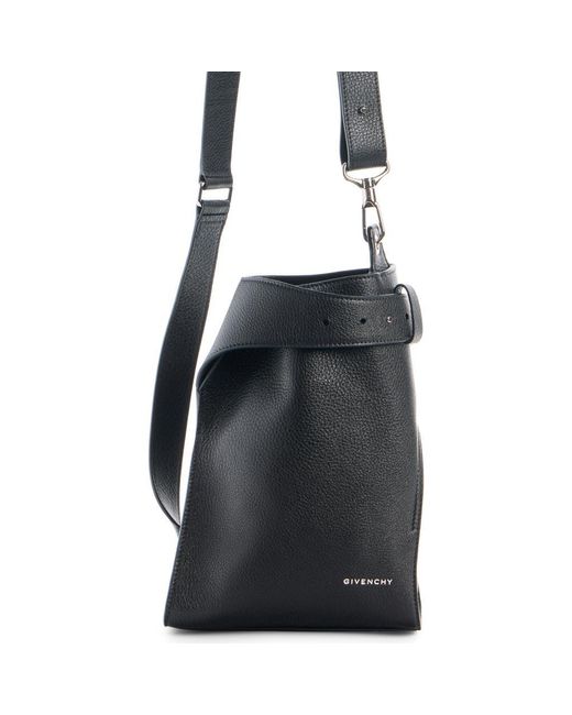 Givenchy Black Small Belted Leather Sling Bag for men