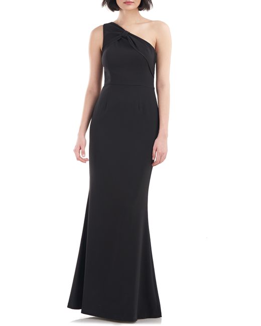 JS Collections Lilah Bow Detail Oneshoulder Mermaid Gown in Blue Lyst