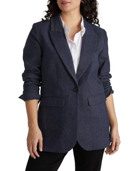 UNIVERSAL STANDARD Blue Denim Blazer