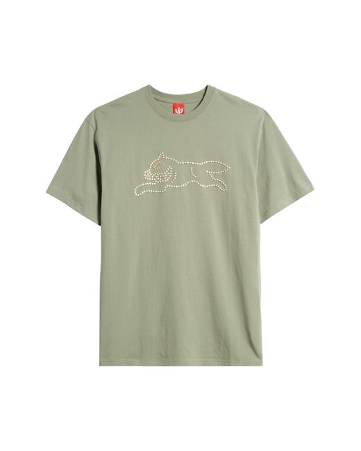 ICECREAM Green Pearl Beads Cotton Graphic T-shirt for men
