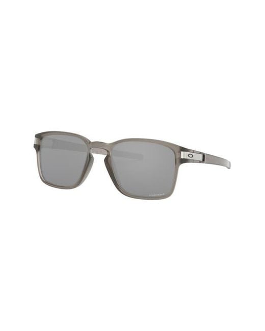 Oakley Gray Latch 55Mm Prizm Rectangular Sunglasses for men