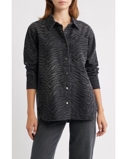 PTCL Black Ainhoanon Zebra Print Denim Shacket