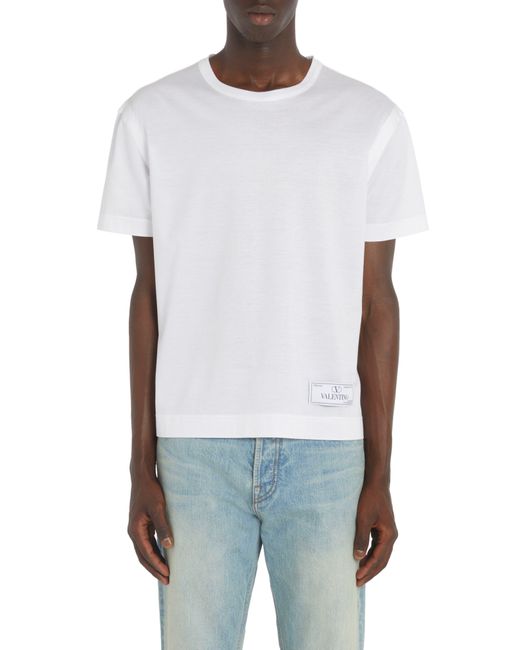 Valentino White Maison Label Cotton T-shirt for men