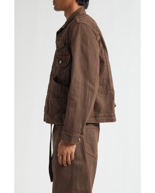 Sacai Brown Denim Trucker Jacket for men