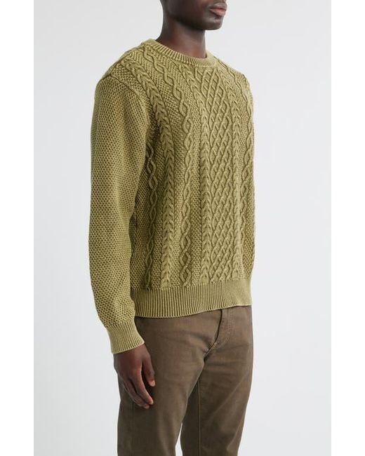 Dark Seas Green Big Sur Mixed Stitch Sweater for men