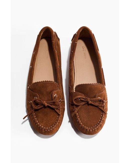 H&M Brown Leather Deck Shoes